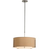 Hubbardton Forge 139605-2165 Exos 3 Light 23 inch Soft Gold Pendant Ceiling Light in Flax Inner with Natural Linen Outer, Short, Incandescent, Short Pipe 139605-SKT-STND-07-SF1590-SB2290_2.jpg thumb