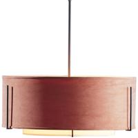 Hubbardton Forge 139605-1578 Exos 3 Light 23 inch Burnished Steel Pendant Ceiling Light in Flax Inner with Natural Anna Outer, Short, Incandescent, Short Pipe 139605-SKT-STND-10-SA1590-SC2290_2.jpg thumb