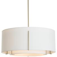Hubbardton Forge 139610-2060 Exos 3 Light 28 inch Soft Gold Pendant Ceiling Light in Natural Anna, Large thumb