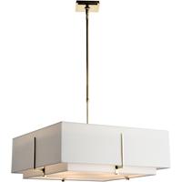 Hubbardton Forge 139635-2108 Exos Square 4 Light 25 inch Modern Brass Pendant Ceiling Light in Natural Anna, Large photo thumbnail