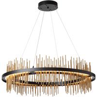 Hubbardton Forge 139656-1038 Gossamer LED 38 inch Soft Gold / Sterling Pendant Ceiling Light in Soft Gold with Sterling, Circular alternative photo thumbnail