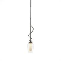 Hubbardton Forge 183030-1165 Flora 1 Light 4 inch Dark Smoke Mini Pendant Ceiling Light in Opal and Seeded, Down Light photo thumbnail