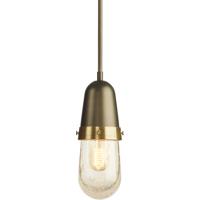 Hubbardton Forge 187000-1009 Fizz 1 Light 4 inch Burnished Steel with Brass Accent Mini Pendant Ceiling Light photo thumbnail
