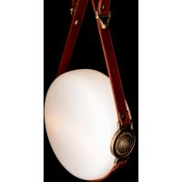 Hubbardton Forge 201030-1001 Derby LED 11 inch Black / Antique Brass / Leather Chestnut ADA Sconce Wall Light in Chestnut Leather with Branded Plate, Black with Antique Brass alternative photo thumbnail
