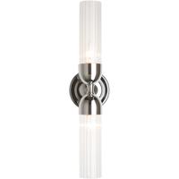 Hubbardton Forge 202125-1001 Reflections - Fluted 2 Light Polished Chrome Sconce Wall Light in Frosted  photo thumbnail