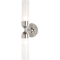 Hubbardton Forge 202125-1003 Reflections - Fluted 2 Light Brushed Nickel Sconce Wall Light in Frosted 202125-SKT-21-ZM0634_2.jpg thumb