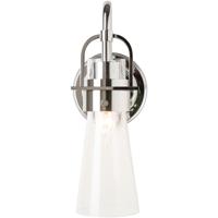 Hubbardton Forge 202161-1005 Reflections - Castleton 1 Light Brushed Nickel Sconce Wall Light in Clear, Tapered 202161-SKT-21-ZM0613_4.jpg thumb