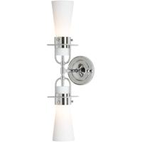 Hubbardton Forge 202166-1005 Reflections - Castleton 2 Light Brushed Nickel Sconce Wall Light in Clear, Double Tapered alternative photo thumbnail