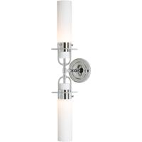 Hubbardton Forge 202167-1005 Reflections - Castleton 2 Light Brushed Nickel Sconce Wall Light in Clear, Double Cylinder 202167-SKT-21-GG0614_1.jpg thumb
