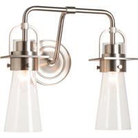 Hubbardton Forge 202170-1001 Reflections - Castleton 2 Light Polished Chrome Sconce Wall Light in Opal, Tapered alternative photo thumbnail
