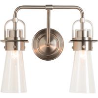 Hubbardton Forge 202170-1004 Reflections - Castleton 2 Light Polished Chrome Sconce Wall Light in Clear, Tapered 202170-SKT-22-ZM0613_2.jpg thumb