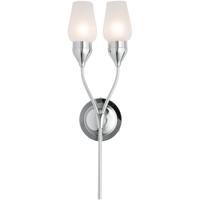 Hubbardton Forge 202187-1001 Reflections - Tulip 2 Light 7 inch Polished Chrome Sconce Wall Light in Frosted, HF Reflections 202187-SKT-21-FD0678_2.jpg thumb