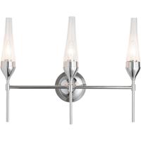 Hubbardton Forge 202190-1002 Reflections - Tulip 3 Light 21 inch Brushed Nickel Sconce Wall Light in Clear, HF Reflections photo thumbnail