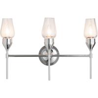 Hubbardton Forge 202192-1001 Reflections - Tulip 3 Light 22 inch Polished Chrome Sconce Wall Light in Frosted, HF Reflections photo thumbnail