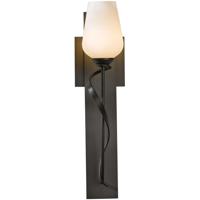 Hubbardton Forge 203030-1010 Flora 1 Light 5 inch Dark Smoke Sconce Wall Light in Opal and Seeded alternative photo thumbnail