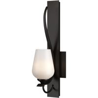 Hubbardton Forge 203035-1048 Flora 1 Light 5 inch Oil Rubbed Bronze Sconce Wall Light in Opal photo thumbnail