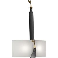 Hubbardton Forge 204070-1022 Saratoga LED 16 inch Black/Antique Brass Sconce Wall Light in Leather Black, Natural Anna photo thumbnail