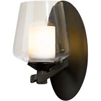 Hubbardton Forge 204104-1009 Ribbon 1 Light 5 inch Black Sconce Wall Light in Stone and Clear photo thumbnail