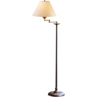 Hubbardton Forge 242050-1101 Simple Lines 56 inch 150.00 watt Natural Iron Swing Arm Floor Lamp Portable Light in Light Grey thumb