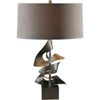 Hubbardton Forge 273050-1119 Gallery Twofold 25 inch 150.00 watt Soft Gold Table Lamp Portable Light in Medium Grey, Twofold alternative photo thumbnail