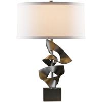 Hubbardton Forge 273050-1023 Gallery Twofold 25 inch 150.00 watt Black Table Lamp Portable Light in Natural Anna, Twofold alternative photo thumbnail