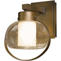 Hubbardton Forge 304301-1028 Port 1 Light 10 inch Coastal Bronze Outdoor Sconce in Opal, Small photo thumbnail