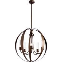 Hubbardton Forge 364201-1027 Pomme 5 Light 30 inch Coastal Bronze Outdoor Pendant in Seeded Clear, Standard photo thumbnail