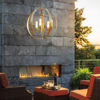 Hubbardton Forge 364201-1027 Pomme 5 Light 30 inch Coastal Bronze Outdoor Pendant in Seeded Clear, Standard alternative photo thumbnail