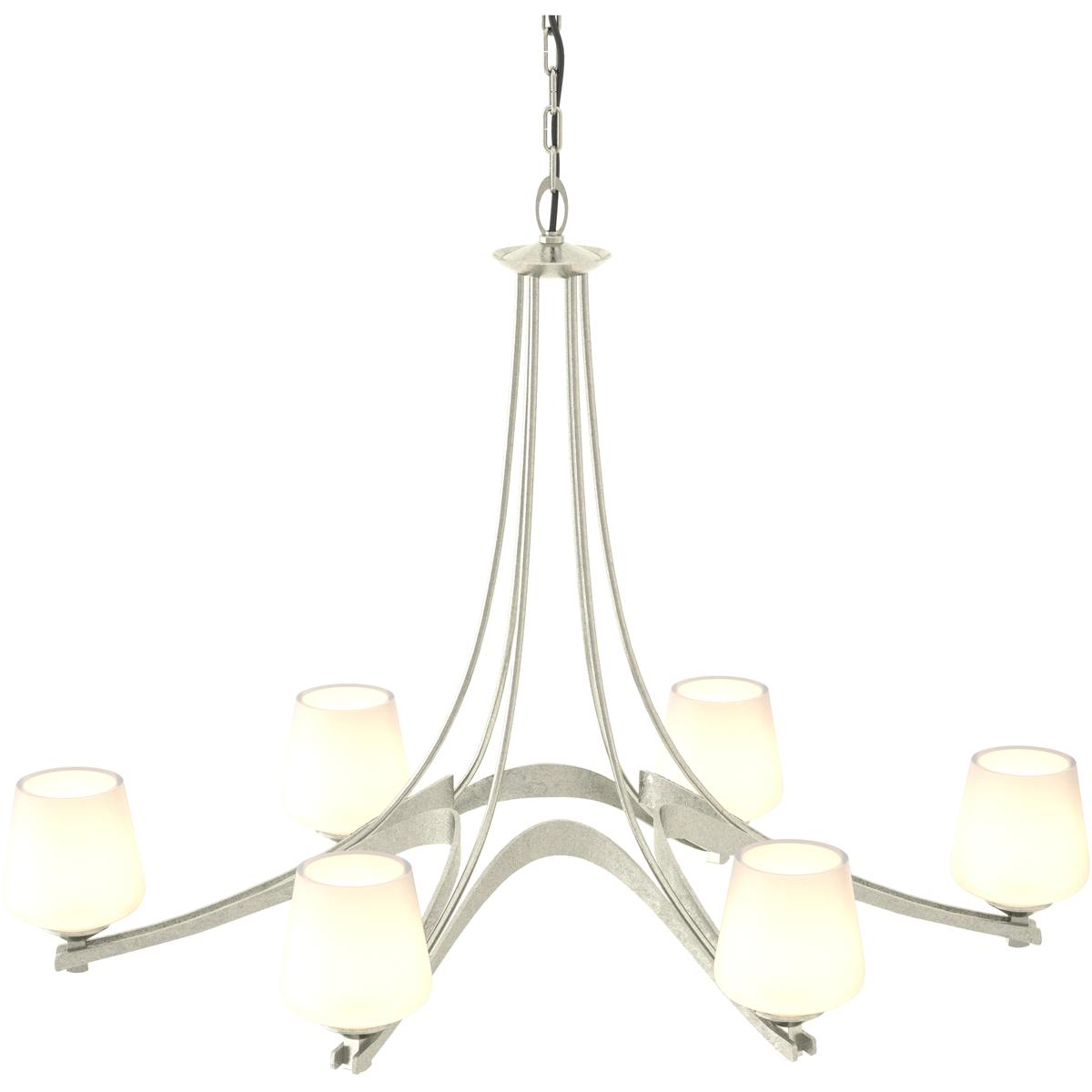 Hubbardton Forge R-104106-1072 Ribbon 6 Light 38.5 inch Sterling Chandelier Ceiling Light, Oval - Open Box