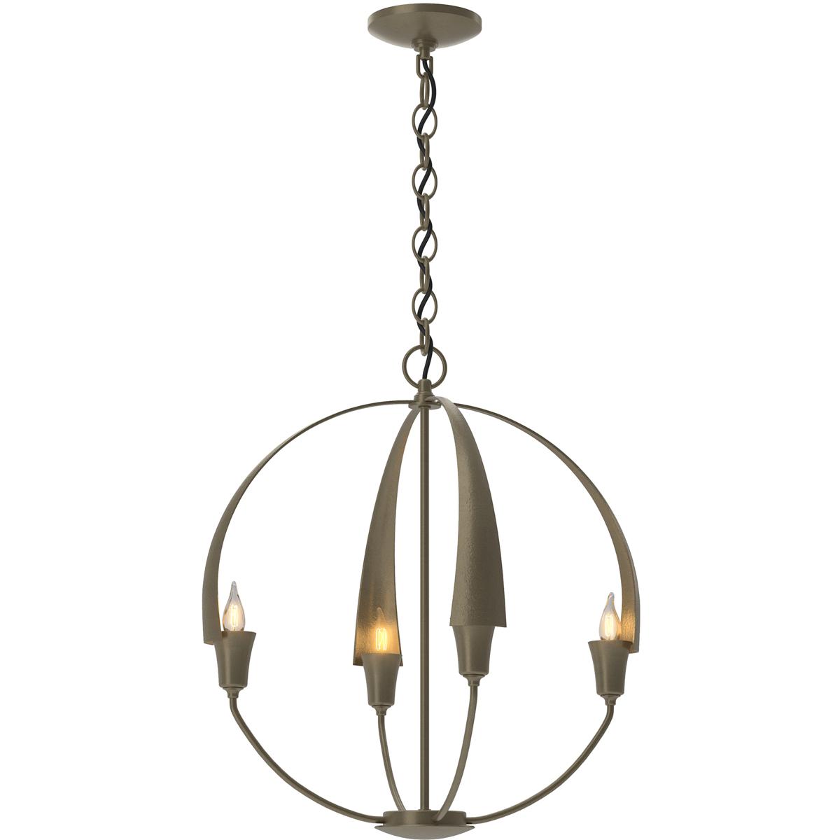 Lighting New York R-104201-1008 Hubbardton Forge Cirque 4 Light 19 inch Soft Gold Chandelier Ceiling Light, Small 104201-1008 - Open Box