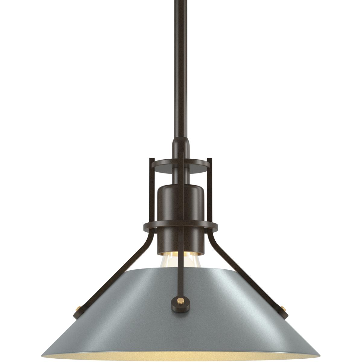 Hubbardton Forge R-184250-1421 Henry 1 Light 9.2 inch White and Vintage Platinum Mini Pendant Ceiling Light - Open Box