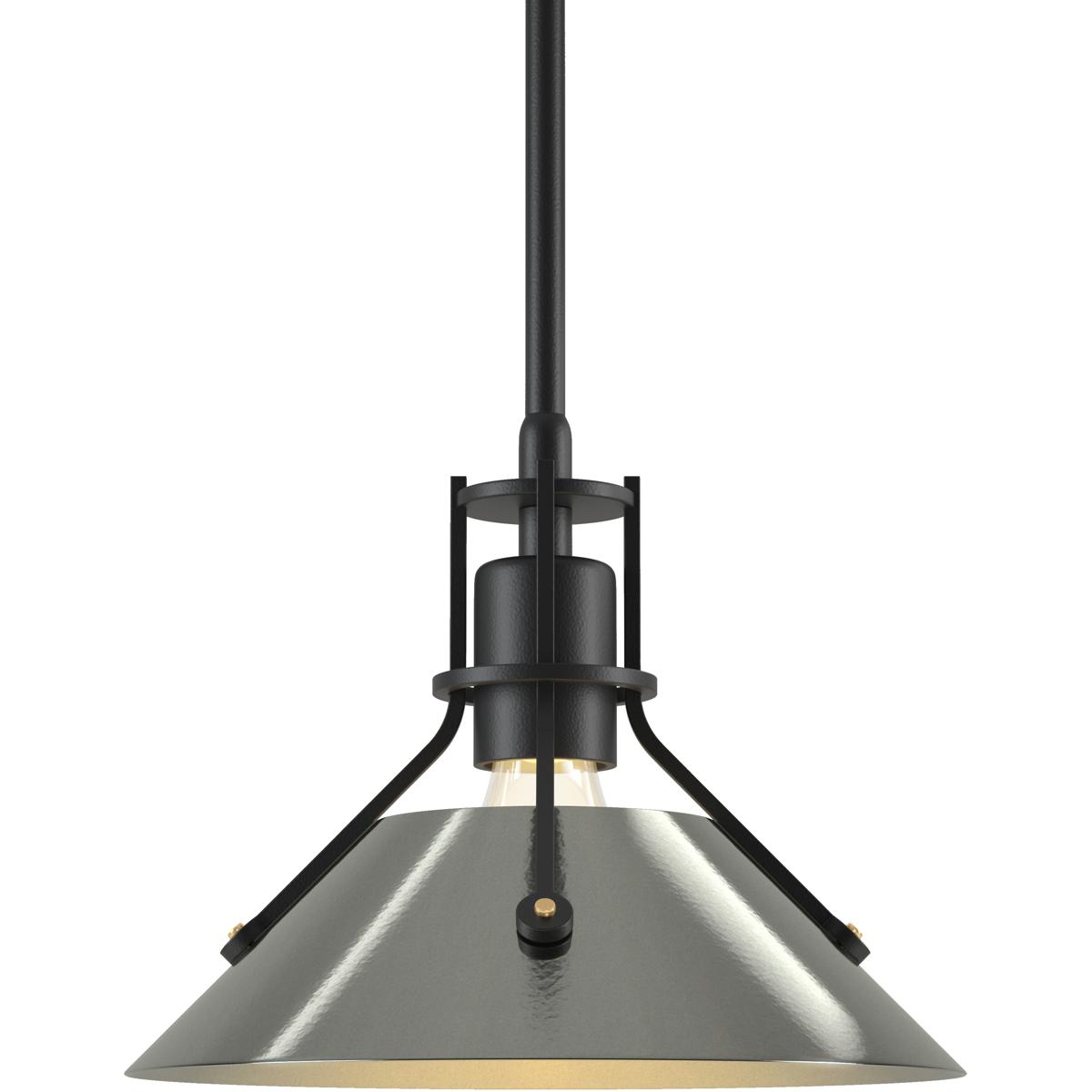 Hubbardton Forge R-184250-1351 Henry 1 Light 9.2 inch Black and Sterling Mini Pendant Ceiling Light - Open Box