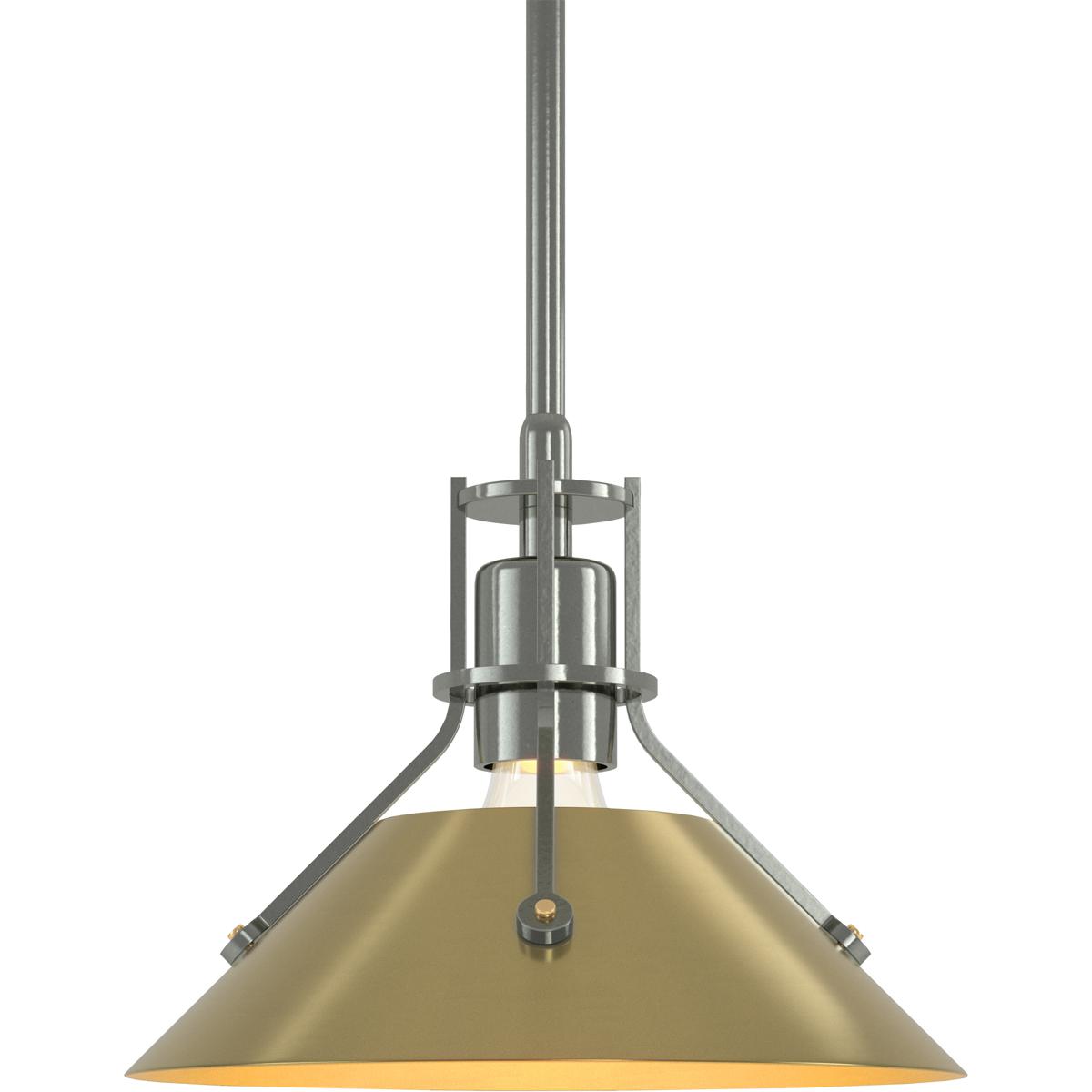 Hubbardton Forge R-184250-1397 Henry 1 Light 9.2 inch Sterling and Modern Brass Mini Pendant Ceiling Light - Open Box