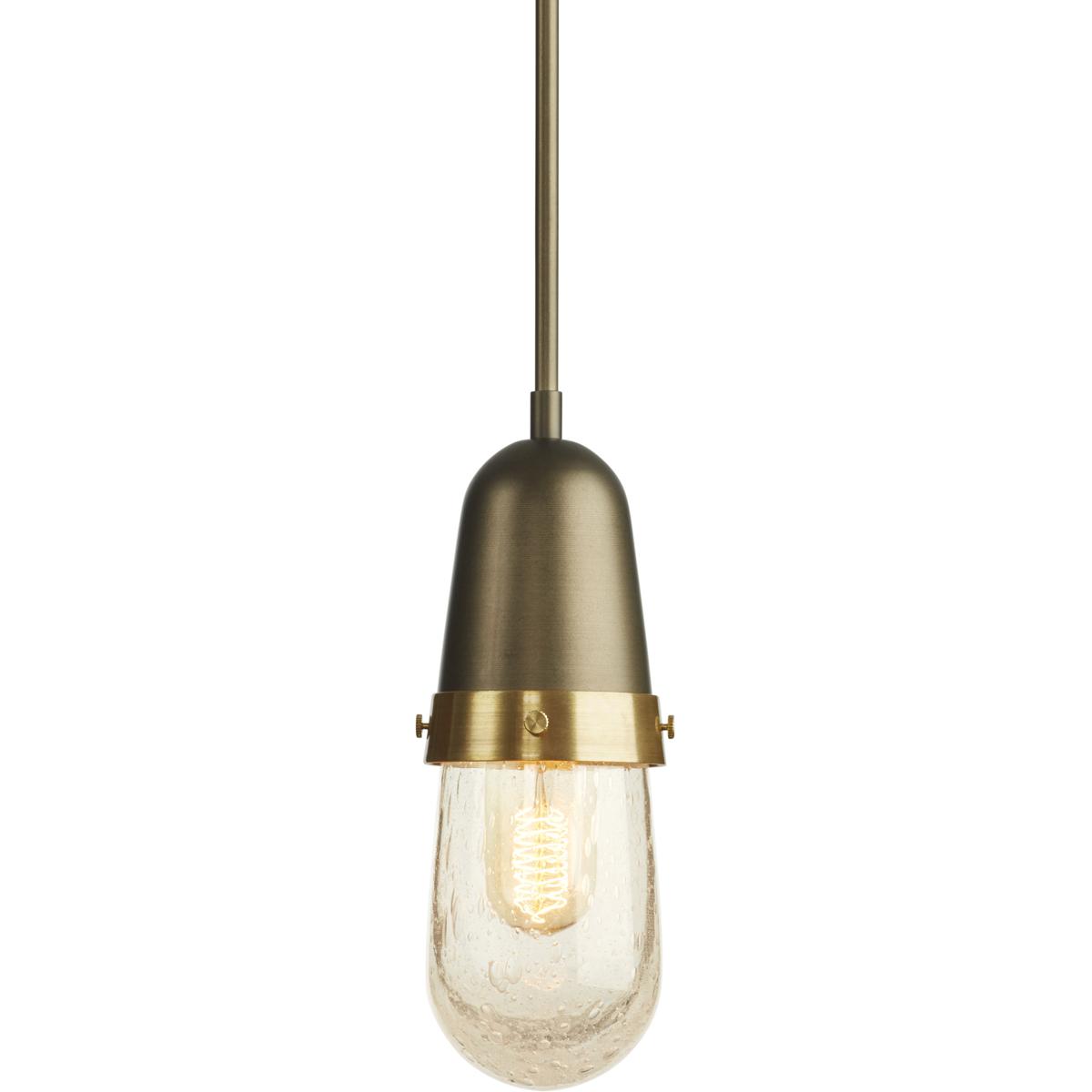 Hubbardton Forge R-187000-1034 Fizz 1 Light 4.1 inch Natural Iron with Brass Accent Mini Pendant Ceiling Light - Open Box