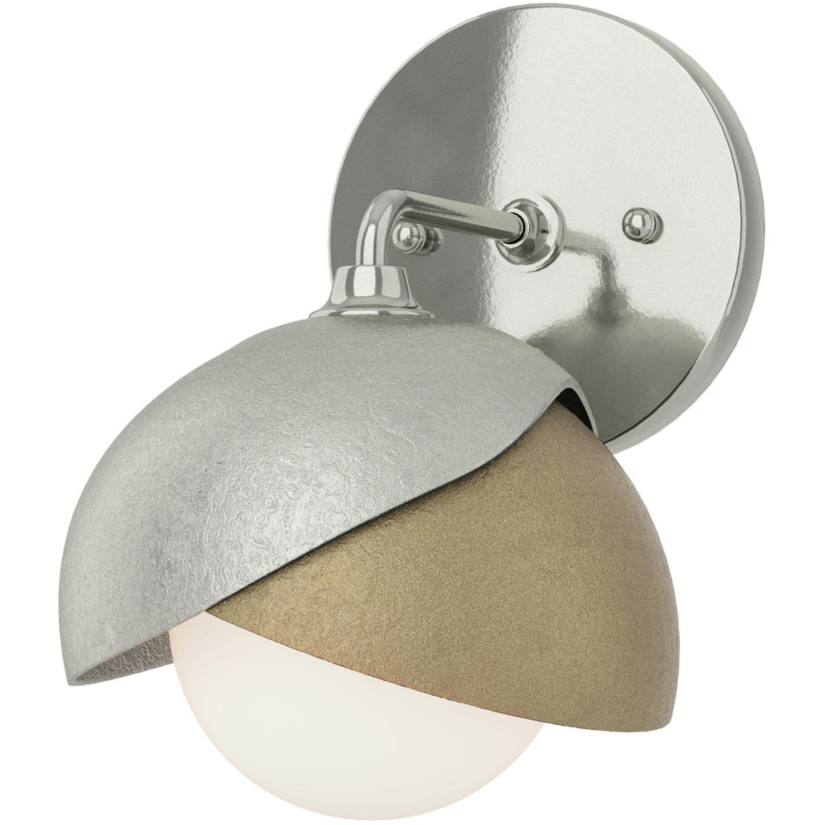 Hubbardton Forge R-201374-1027 Brooklyn 1 Light 7.2 inch Sterling and Soft Gold Bath Sconce Wall Light - Open Box
