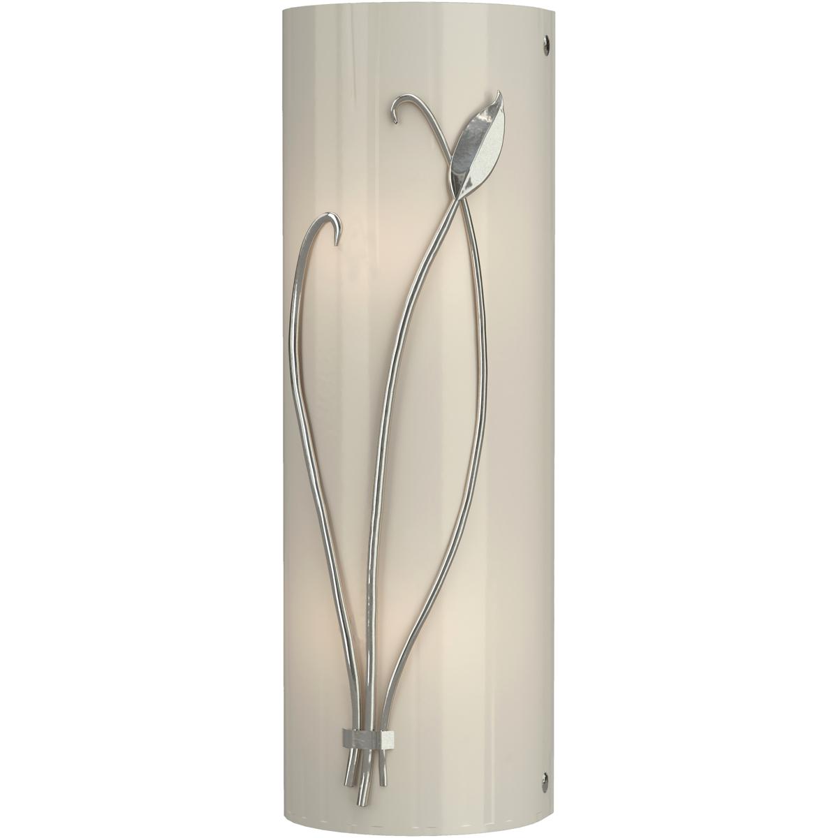 Lighting New York 205770-1109 Hubbardton Forge Forged Leaf and Stem 2 Light 5.5 inch Sterling Sconce Wall Light in Ivory Art, Left 205770-1109 - Open