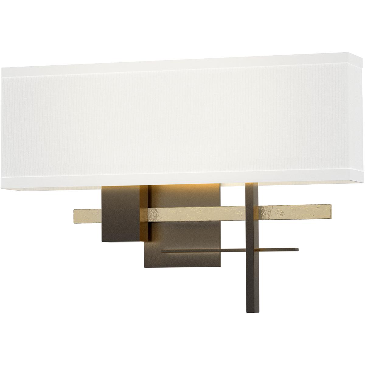 Hubbardton Forge R-206350-1324 Cosmo 2 Light 16.5 inch Oil Rubbed Bronze and Modern Brass ADA Sconce