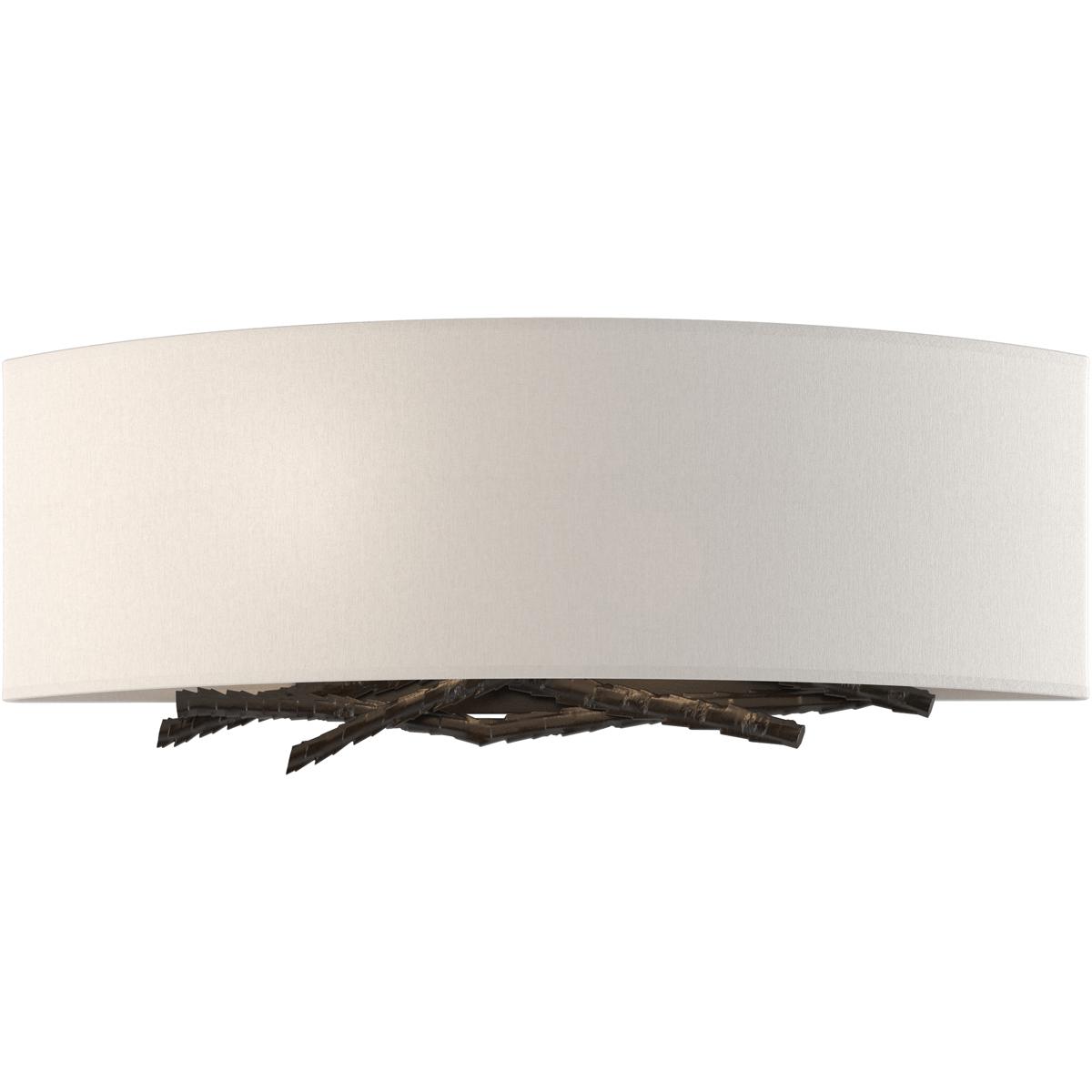 Lighting New York R-207660-1074 Hubbardton Forge Brindille 2 Light 16 inch Oil Rubbed Bronze ADA Sconce Wall Light in Flax 207660-1074 - Open Box