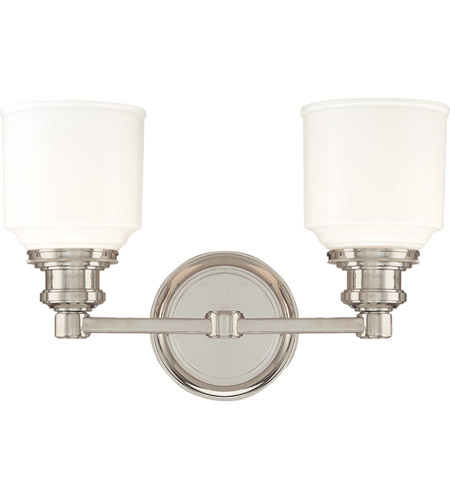 Hudson Valley 3402-PN Windham 2 Light 14 inch Polished Nickel Bath And Vanity Wall Light 