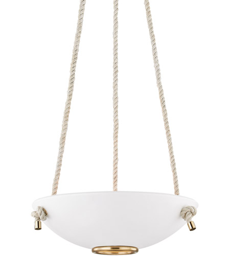 Hudson Valley MDS450-AGB/WP Plaster No. 2 3 Light 18 inch Aged Brass Pendant Ceiling Light photo