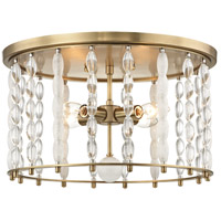 Hudson Valley 9304-AGB Whitestone 4 Light 17 inch Aged Brass Flush Mount Ceiling Light, Crystal Beads and Finials photo thumbnail