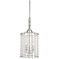 Hudson Valley 9313-PN Whitestone 3 Light 11 inch Polished Nickel Pendant Ceiling Light, Crystal Beads and Finials thumb