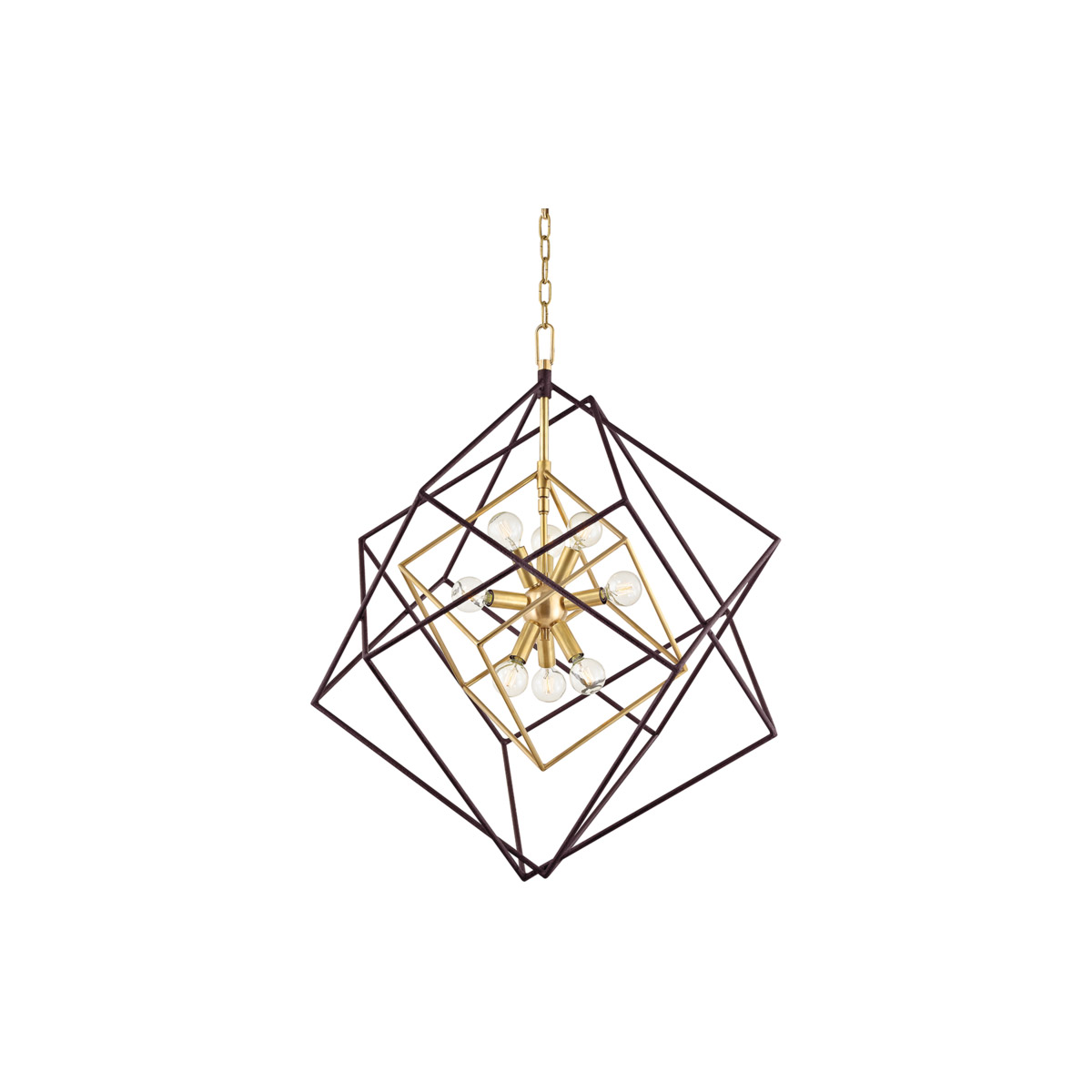 Hudson Valley 1222-AGB Roundout 9 Light 26 inch Aged Brass Pendant Ceiling Light