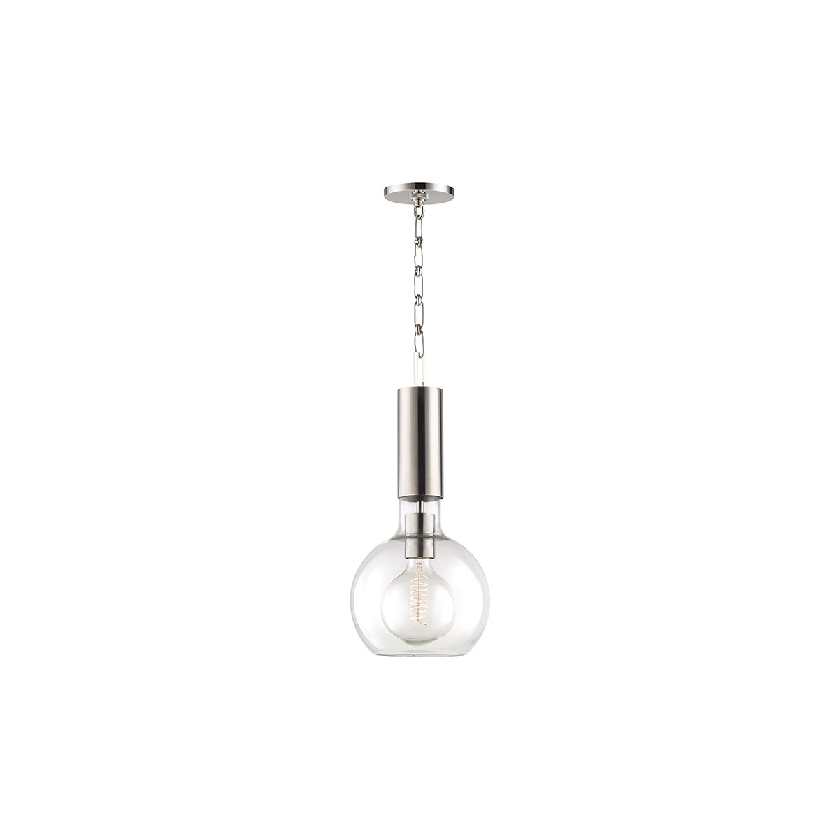 Hudson Valley 1409-PN Raleigh 1 Light 9 inch Polished Nickel Pendant Ceiling Light