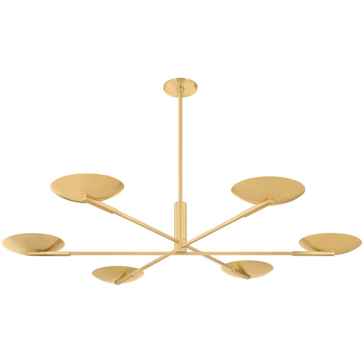 Hudson Valley 1506-AGB Johnson 6 Light 56 inch Aged Brass Chandelier Ceiling Light