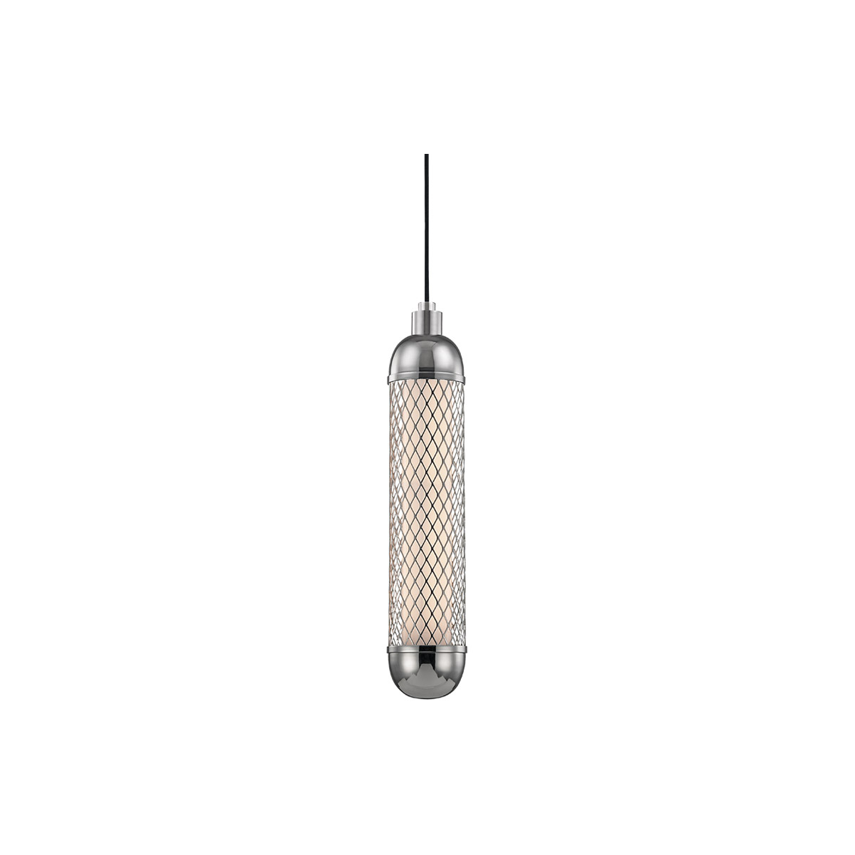 Hudson Valley 1624-PN Hayes LED 4.5 inch Polished Nickel Pendant Ceiling Light, White Frosted, Metal Mesh