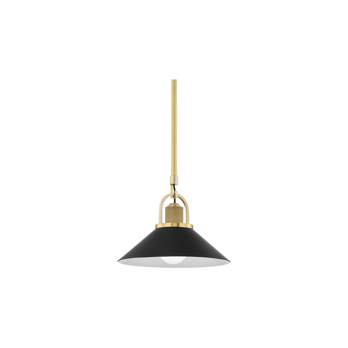 Hudson Valley 2613-AGB/BK Syosset 1 Light 12 inch Aged Brass / Black Pendant Ceiling Light