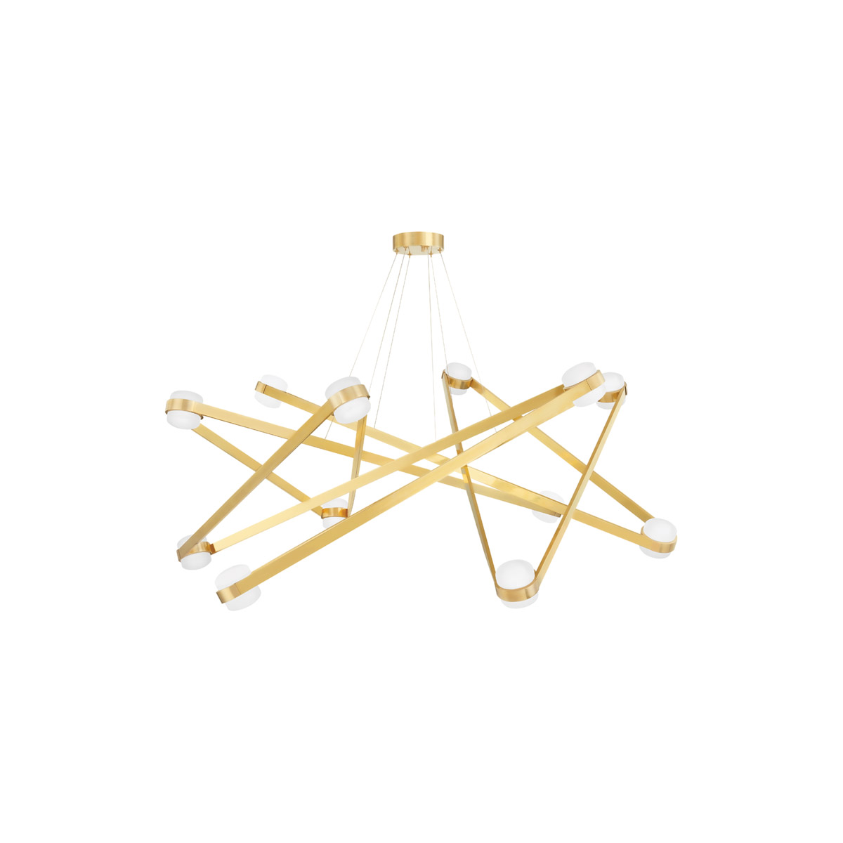 Hudson Valley 2756-AGB Orbit LED 57.5 inch Aged Brass Chandelier Ceiling Light