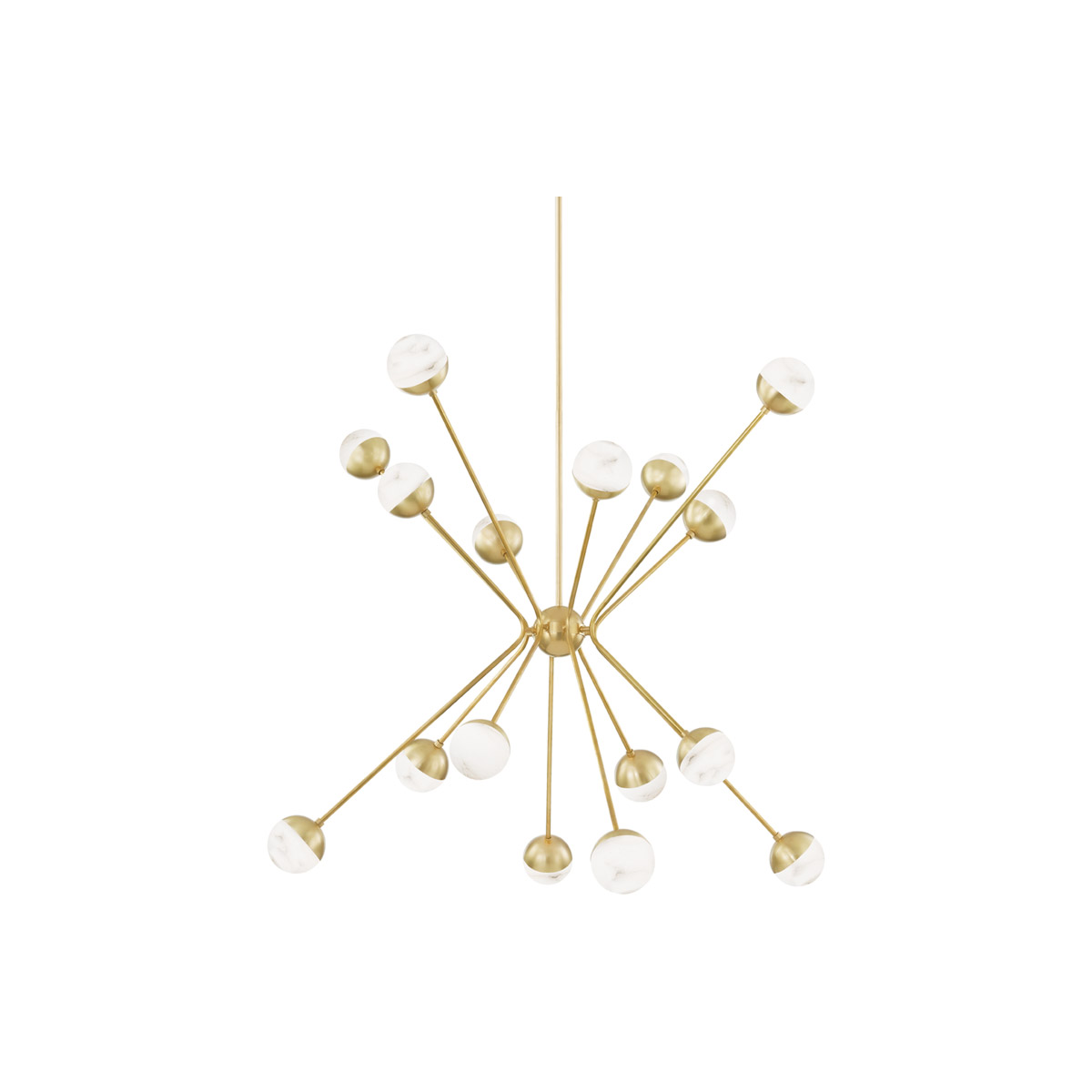 Hudson Valley 2851-AGB Saratoga LED 51 inch Aged Brass Chandelier Ceiling Light