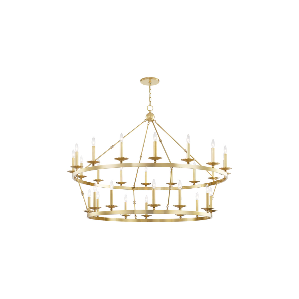 Hudson Valley 3228-AGB Allendale 28 Light 58 inch Aged Brass Chandelier Ceiling Light